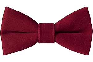 HOULIFE Kinder Jungen Fliege - Verstellbare Mädchen Fliege aus Samt Vorgebunden Fliege, einfarbige Fliegen mit Schmetterlingen für Party, Ball, Bankett, Hochzeit mit Geschenkbox