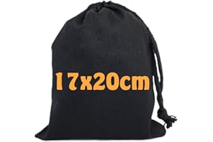 Cottonbagjoe Borsa in Cotone | 17 x 20 cm | Borsa in Tessuto con Coulisse | Borsa Calendario dell'avvento | Borsa per Il Pranzo | Borsa cosmetica | Borsa per Gioielli | Borsa con Cordoncino