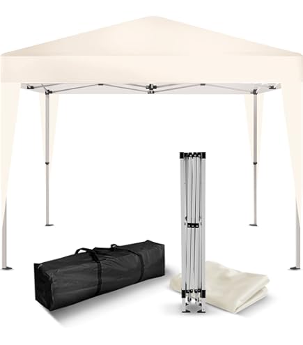 Outsunny Tuinpaviljoen, opvouwbaar, 2 x 2 m, partytent, in hoogte