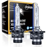 LTONXEN D2S Xenon 8000K, 35W 12V Headlight Bulb Car Replacement Kit | Plug and Play HID Bi-Xenon Light Blue Vision Auto Lampe