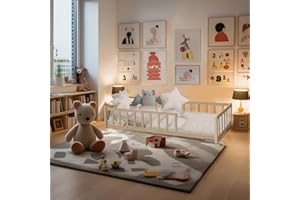 WEBER INDUSTRIES Lit Nino 90x190 + 1 sommier + barrière/Naturel