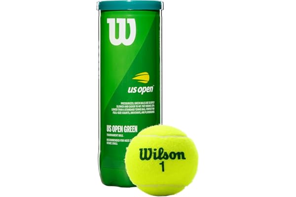 Wilson US OPEN Tournament 3TBALL (Green) Felt Tennis - Pack of 3 - Standard Size