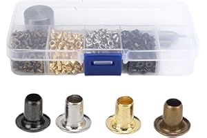 Tomantery Ensemble d'œillets, mini œillets 2 mm en cuivre plaqué Installation facile avec boîte de rangement en plastique pour vêtements pour chaussures pour sacs