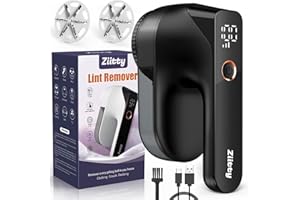 Ziitty Levapelucchi Elettrico, Rimuove i Pelucchi per 3 Livelli di Potenza Regolabili, Taglia Pelucchi a 6 Lame per vari Tessuti Perfetto per i Regali di Famiglia per le Donne(Nero)