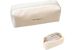 Yeria Deepton piórnik ze sztruksu, dla nastolatków, do szkoły, duża pojemność, piórnik dla nastolatków, biały, Nowoczesny