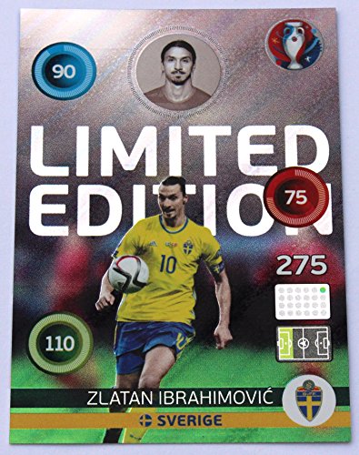 Preisvergleich Produktbild Panini Adrenalyn EURO 2016 - Zlatan Ibrahimovic Schweden limited Edition Karte Shiny