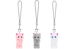 Mabor 3 szt. smycze do telefonu komórkowego Y2K uniwersalny wisiorek na telefon komórkowy zawieszka do torebki akcesoria brelok dekoracja miłośnika kotów prezenty