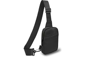 KAMEUN Small Sling Mans Bag, Crossbody Over Shoulder Backpack | Lightweight, Waterproof| Cross Body Chest Man Bag for Men| Women, Runner, Hiking, Cycling, Travelling, Work Out- Black