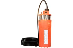 DCHOUSE Pompe submersible 12V de pompe à eau à haut débit, pompe à eau solaire à haute levée, 230ft / 70m, pour la maison, la ferme, l'élevage, l'irrigation