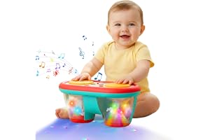 Morkka Leksak 6–12 månader, baby hav, projector light up, musical Toys för 12–18 månader, krypande, lärande, handklass, trumm