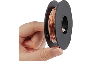 KWOKWEI Kupferdraht, 0,5 mm x 100M Kupferlackdraht, 99,9% Reiner Kupferdrahtspule T2 Magnetdraht für Elektrotechnik, Handwerk, Schweißen and DIY