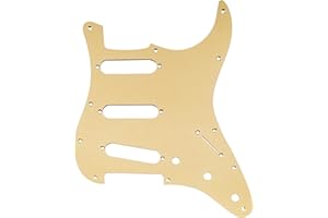 Musiclily Pro 11 Löcher Aluminium SSS Stratocaster Schlagbrett Pickguard für American/Mexican Fender Standard Strat Style E-Gitarre, Gold Anodized