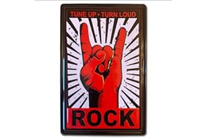 BOEMY Lamiera vintage in metallo [ Rock- Music] | Decorazione retrò da bar e studio | misure 20 x 30 cm.