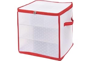 MIJOMA pudełko do przechowywania, pudełko do sortowania, torba bożonarodzeniowa na bombki choinkowe, ozdoby bożonarodzeniowe (31 x 31 x 31 cm, na 27 elementów)