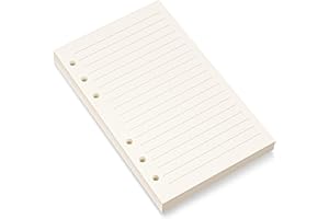 Bidponds A6 liniertes Nachfüllpapier, 6 Löcher, Nachfüllpapier für A6-Organizer, 6-Ringbuch, 80 Blatt, 10,5 x 16,9 cm, Beige (1)