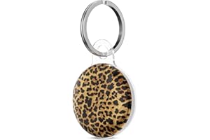 Svanove for Airtag Holder Case Cheetah Print, Leopard Pattern Airtag Keychain, Luxury Trendy Air tag Accessories, Cute Girly Aesthetic Design Itag Key Ring Cover for Women Girl Kids, Brown