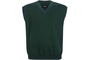Krumba Men's Jumper Vest for Plus Size: High Large V Neck Back Sleeveless Cotton Sweater Vest