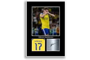 LJW Prints Viktor Gyökeres Sverige 2026 fotbollstryck väggkonst signerat autograffoto affisch för fans