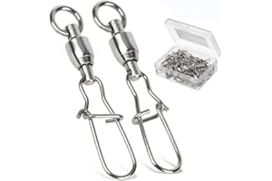 9Tong Ball Bearing Emerillones Giratorio de Pesca de Acero Inoxidable Emerillones con Bloqueo de Broche Conector de línea de Pesca Pesca de Agua Dulce y Salada