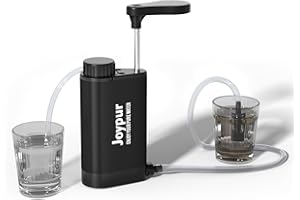 Joypur Filtro dell'acqua per esterni di sopravvivenza – Filtro acqua potabile in metallo con capacità di filtro da 6000 l depuratore d'acqua portatile per campeggio escursioni emergenze ecc. (Nero)