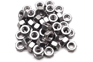 TERF M4 Hex Hexagon Nut M4 (4mm) Steel Hex Full Nuts - Pack of 200, Silver