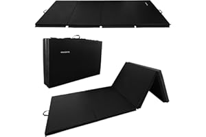 Fitvids Tapis de gymnastique pliable de 122 x 204 x 5,1 cm avec poignées de transport - Tapis de gymnastique portable haute densité anti-déchirure pour la maison, la gym, le yoga, le pilates, le