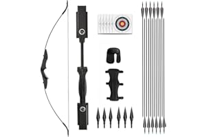 BIUBIUSOT Recurve Bogen und Pfeile Set Bogenschießen Takedown Bogen Jagd 30/40lbs Erwachsene Jagdschießen Outdoor Anfänger Schießen mit Bogenschießen Zubehör Langbogen Set