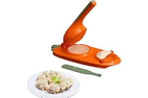 Somerway 2 in 1 Automatische Knödelmaschine, Lazy Dumpling Maker Knödelform Nudelpresse, Knödelhautform und Knödelherstellungsform mit Rutschfester Griff, Einfach zu Verwendende Knödelformen Red