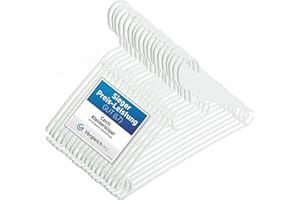 2FRIENDS 50 wieszaków na ubrania, białe tworzywo sztuczne z obrotowymi haczykami, 41 cm, plastikowe wieszaki na ubrania, białe, 50 sztuk wieszaków Made in EU, 100% materiał pochodzący z recyklingu, model Lea