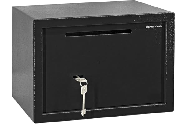 Genie Hand | Coffre Fort d'Armoire avec Serrure Mécanique de Dépôt pour la Maison – Serrure a Double Touches de Carte - Fente Anti-Pêche