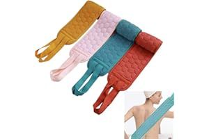 Schneespitze 4Pcs Laniere Dos Bain Exfoliante Récureur de dos pour douche Eponge Exfoliante Gratte-dos Eponge exfoliante douche Laniere dos bain exfoliante Ceinture RéCurante Des Deux CôTéS