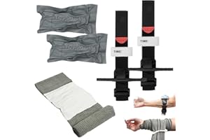 FENGQ Opaska uciskowa taktyczna + 15 cm bandaż ratunkowy Izraeli, opaska pierwszej pomocy, opaska uciskowa taktyczna do sportów na świeżym powietrzu, na kemping, wędrówki, wspinaczkę, 4 szt