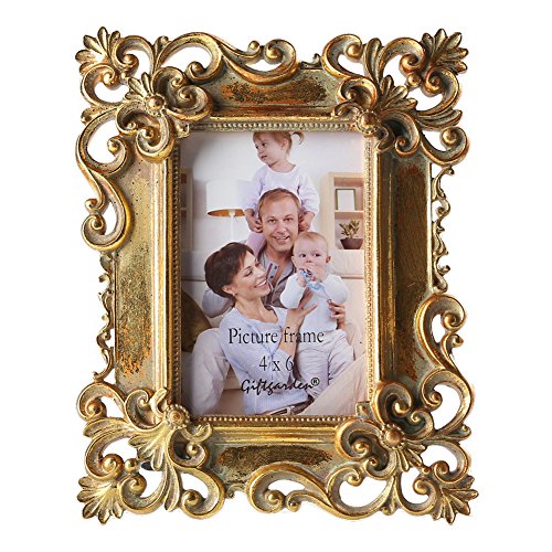 Giftgarden Bilderrahmen 10x15 barock antik viereckig golden Geschenke Freunde