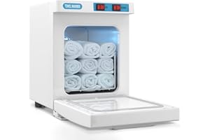 LIROPAU Towel Warmer, Towel Heater Cabinet, Heated Towel Steamer Quick Heating Towel Warmer with Towel Clip Fast Heating to 202 F, Large Capacity Beauty Towel Warmer for Spa, Facials, Shaving (White)