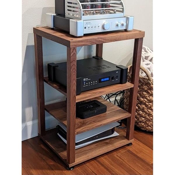 thumbnail image 2 of KGUSS Mini 2-Layer Acrylic Audio Rack - Desktop Stand For DAC, Headphone Amps, Small HiFi Gear 2 of 13