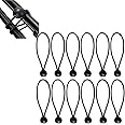 ZZLBZN Black Tarpaulin Bungees Balls, 10PCS Tarpaulin Bungee Cords Elastic Bungee Straps Short, Elastic Tie Downs Trap Bungee Cord for Banner Tarpaulins Tents Bungee Hooks Tarpaulin Holder Flag Poles