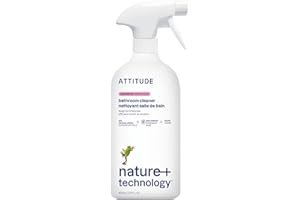 ATTITUDE Bathroom Cleaner Spray, EWG Verified, Plant-Based & Vegan, Safe for Bathroom Surfaces, Tiles, Tubs, Shower Walls, and Grout, Unscented, 800 mL