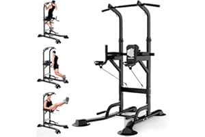 ManiBoom Maquina Dominadas Multifuncional Altura REGULABLE 2,35m SOPORTA 220kg - Estacion de Entrenamiento y Musculacion con Barra de Fondos para Gym y Calistenia en Casa, Pull up Station Power Rack