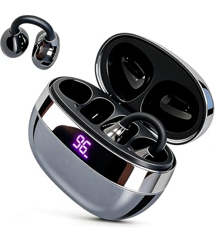 Auvstar Auricolari Open Ear Bluetooth 6.0 Con Traduzione In 68 Lingue, Conduzione Ossea, 25h Di Batteria E IPX6 (Argento)