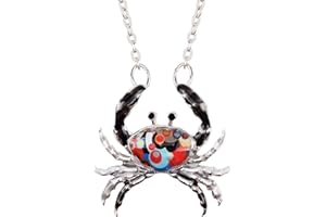DUOWEI Cute Crab Necklace Pendant Hypoallergenic Jewelry Summer Spring Gifts, enamel, not-applicable
