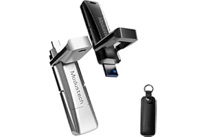 ModusTech 512GB External SSD USB-A and USB-C Dual USB Fast External SSD USB 3.2 | 3-Year Warranty | Portable Solid State Drive for Mac, PS4, Xbox X/S, PC, iPhone 15/16 | Flip-Cap Design (Black, 512GB)