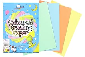HAADI Coloured Paper Drawing Pad Sheet (Pack of 70 Sheets) Plain Paper Sketch Book for Kids Arts & Crafts, Drawing, Painting & Scrapbooking