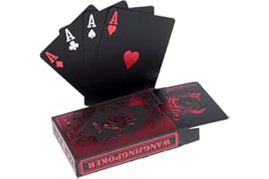 hopewey Naipes Naipes para Texas Holdem Poker Naipes Impermeables de póker Naipes plásticos de Profi Profi Premium Red