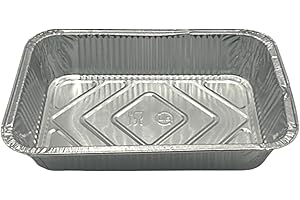 CF CARTA INGROSSO E DISTRIBUZIONE 100 contenitori in alluminio tradizionali da 2 porzioni, vaschetta monouso linea professionale, teglie in alluminio take way,forma rettangolare, 800cc. (101)