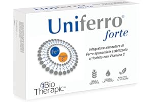 BIO THERAPIC UNIFERRO FORTE® | Integratore Alimentare di Ferro e Vitamina C | Utile in caso di Anemia, Stanchezza e Mestruazioni | Senza Glutine e Senza Lattosio | 30 Capsule da 500 mg