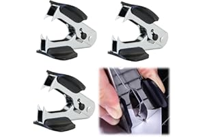 Wekuw 3 Stück Heftklammerentferner Entklammerer Metall Heftklammerentferner Schwarz Klammerentferner Staple Remover mit Fingergriff Büroartikel Tackernadeln Entferner für Schule Büro Haus