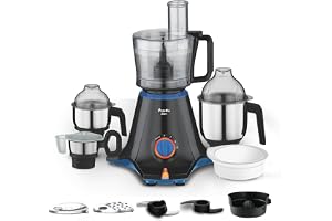 Preethi Zion 750W Mixer Grinder, 4 Jars, Food Processor & Flexi Lid, Black | With Food Processor jar and Flexi Lid for everyday food preparation, from chopping and kneading to grinding