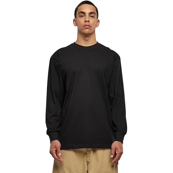 Urban Classics Herren Heavy Boxy Mock Neck Longsleeve – Oversize, Baumwoll-Jersey, Lässig