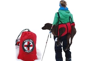 Fido Pro Airlift Emergency Dog Rescue Sling - Lightweight, Packable Dog Sling for Large Dogs with 8-Point Support System for Safe Transport - Ideal for Hiking, Skiing - Fits Dogs 45-70 lbs