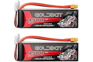 GOLDBAT 14.8V 50C 4500mAh 4S Lipo Akku mit Deans und XT60 Stecker für RC Flugzeug Quadcopter Drohne Hubschrauber Boot RC Auto Truck Racing Modelle (2 Stück)